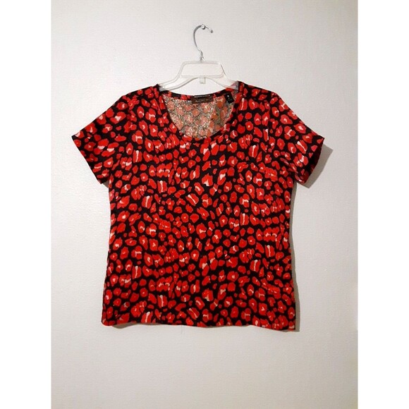 Maison Scotch Marie's must have silk leopard print 2 loose fit blouse Red gold - Picture 2 of 11